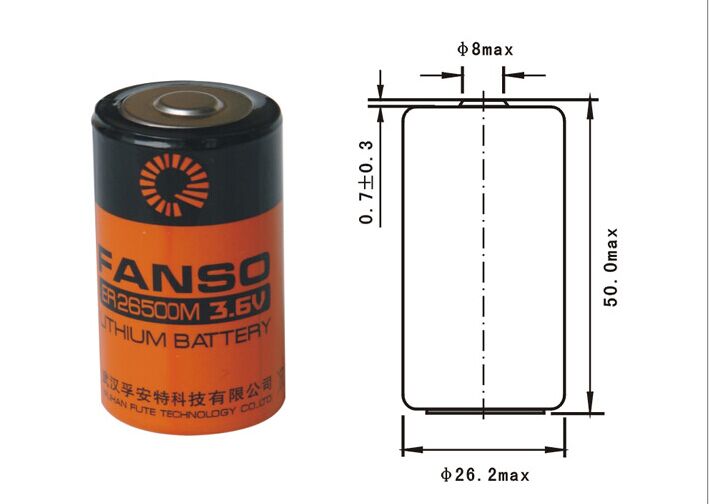 孚安特er26500m流量计专项使用2号c型36v锂电池