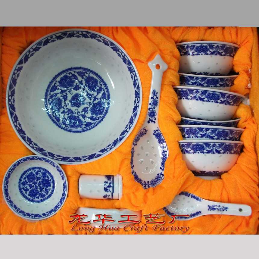 供应青花瓷餐具,景德镇青花玲珑餐具