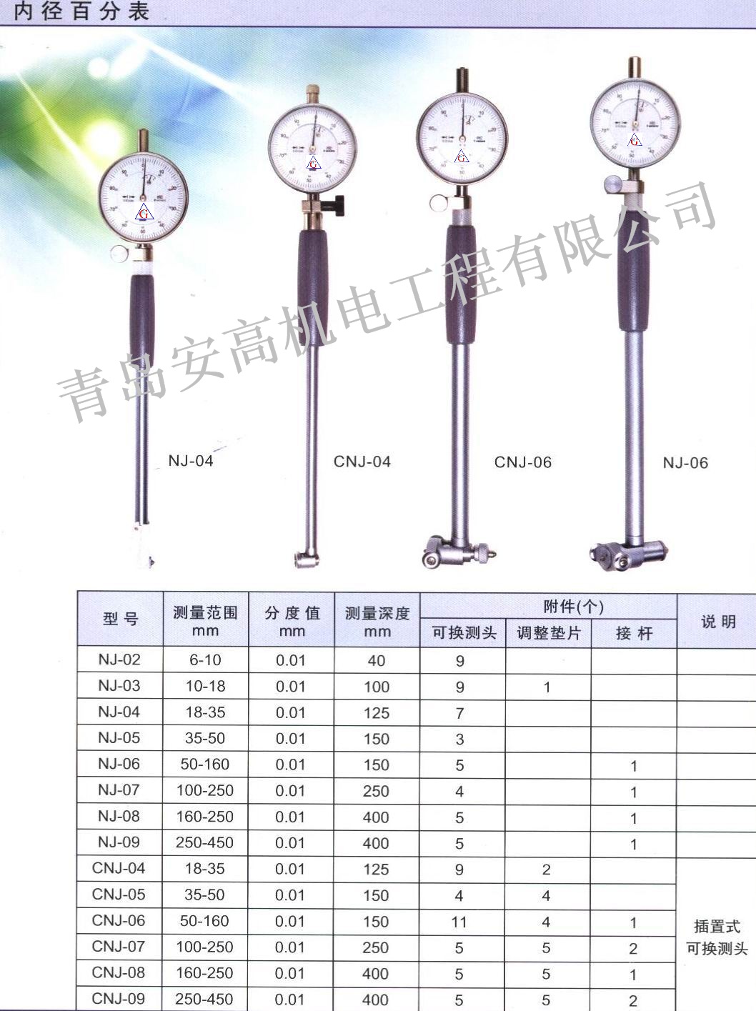 内径量表/加长杆内径百分表/深孔百分内径表