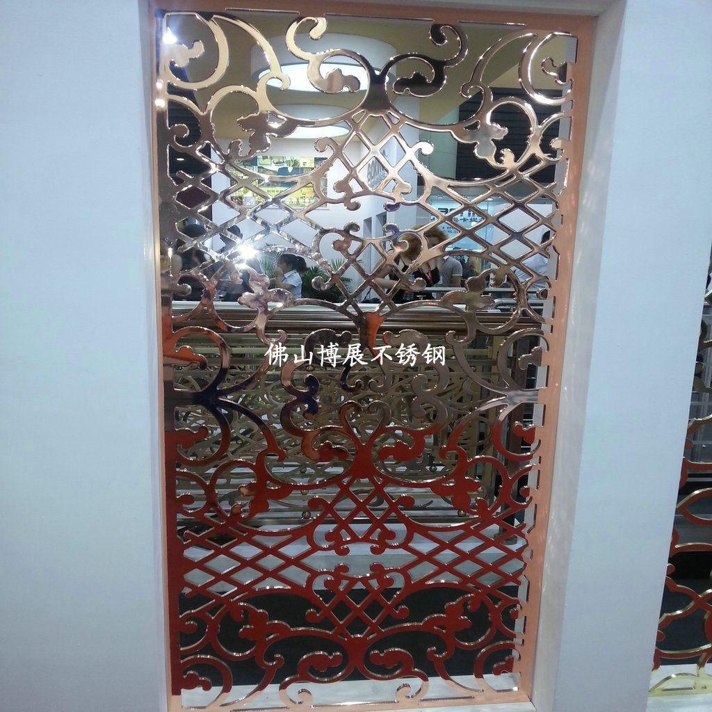 供应供应高档不锈钢仿古花格屏风,隔断