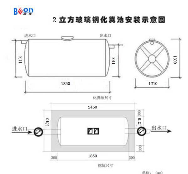 供应贵港市玻璃钢化粪池