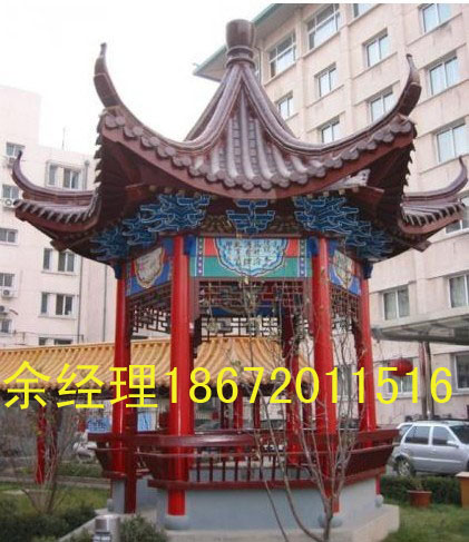 古建亭子牌楼施工,仿木花架防腐木长廊图片