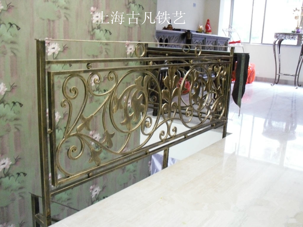 古凡精品手工铁艺大门楼梯阳台扶手围栏