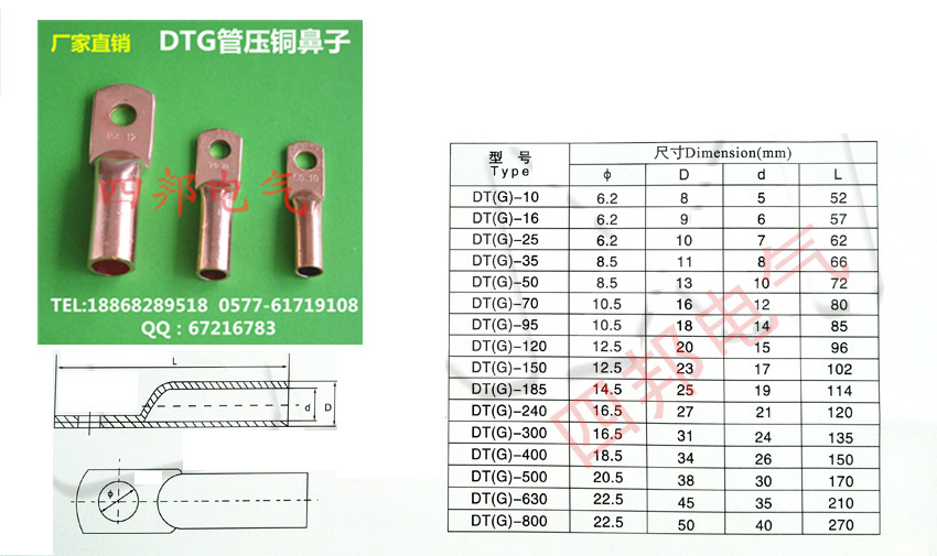 【dtg管压铜鼻子】图片_品牌_生产供应商厂家-乐清市四邦电气有限公司