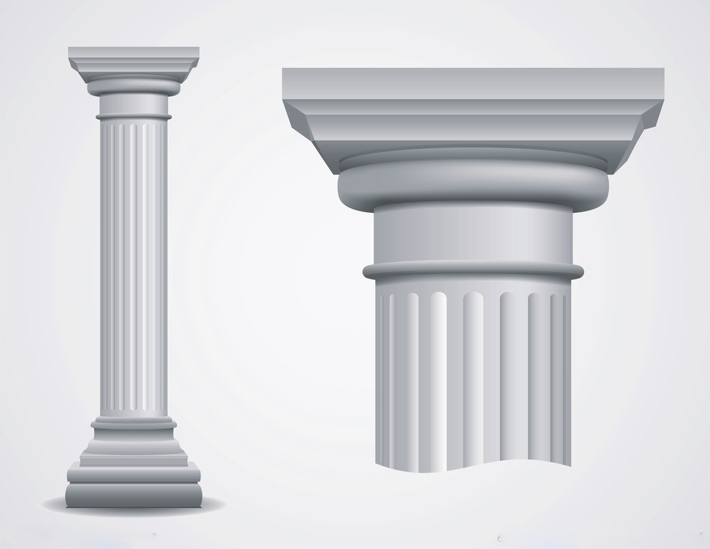 Мокап колонны античные