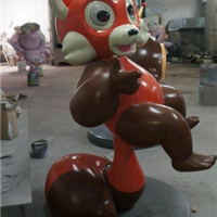  Cartoon fox sculpture, customized manufacturer of FRP model mould