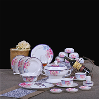  Jingdezhen Ceramic Tableware Set Bowls, Dishes and Dishes Set Hotel Korean Style