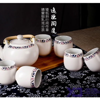  Blue and white porcelain tea set, pastel kungfu tea set, ceramic tea set