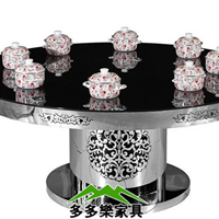  Tempered glass table Hot pot table Customized Duoduole furniture by manufacturer